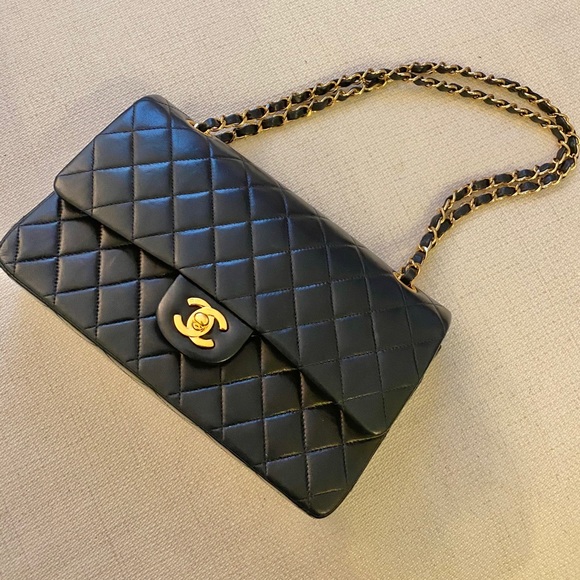 CHANEL Handbags - Chanel Medium Black Lambskin Classic Flap